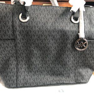Michael Kors Signature Jet Set East West Tote Bag-BLACK